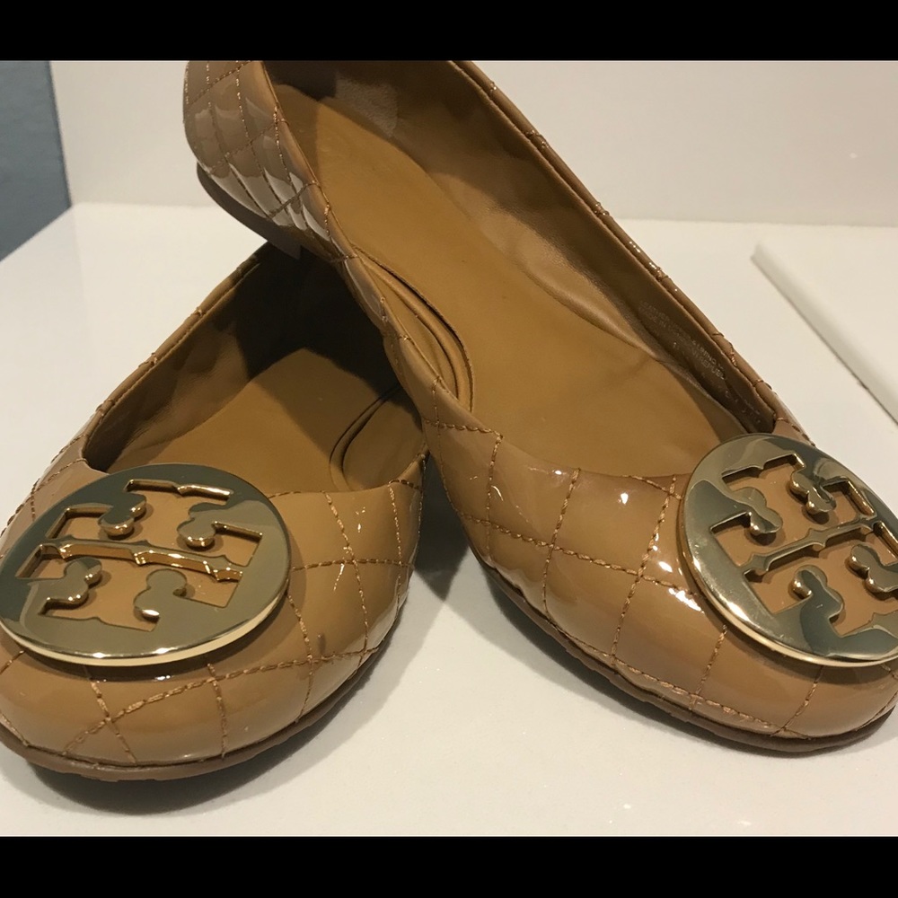 Tory Burch Quinn Quilted Patent Leather Ballerina